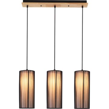 Hanglamp KIOTO 3xE27/40W/230V zwart/beuk