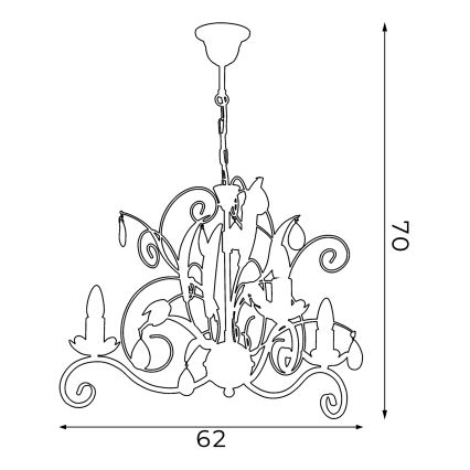 Hanglamp LUCE 3xE14/60W/230V