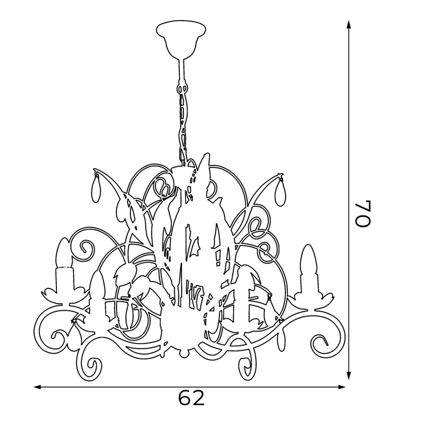 Hanglamp LUCE 5xE14/60W/230V