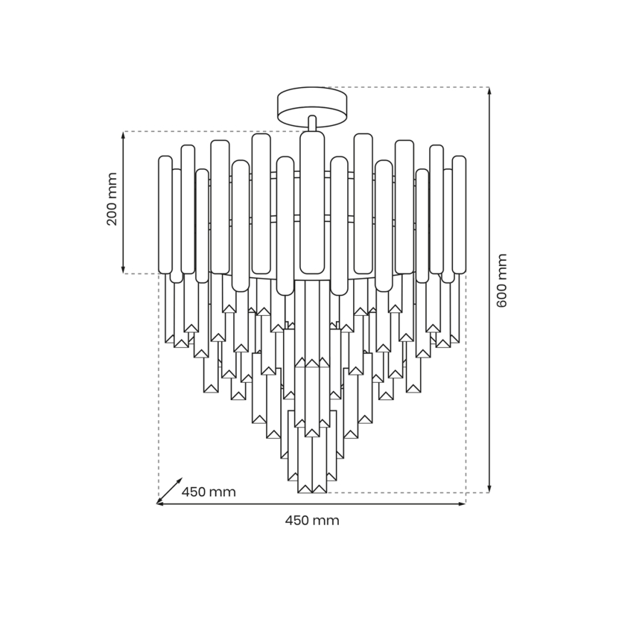 Hanglamp MADISON 9xE14/40W/230V goud