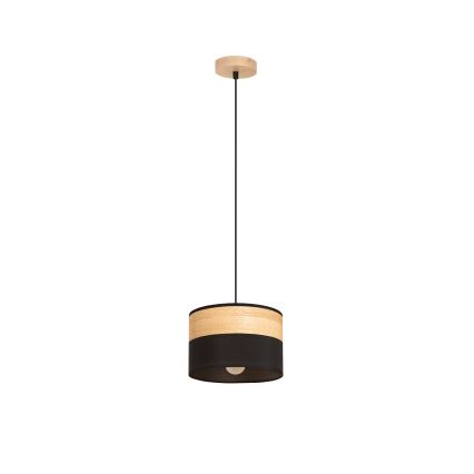 Hanglamp met kabel ALBA 1xE27/15W/230V Ø 20 cm zwart/bruin