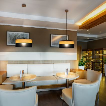 Hanglamp met kabel ALBA 1xE27/15W/230V Ø 40 cm zwart/bruin