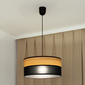 Hanglamp met kabel ALBA 1xE27/15W/230V Ø45 cm zwart/bruin