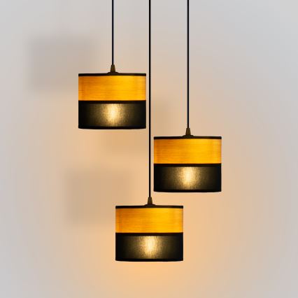 Hanglamp met kabel ALBA 3xE27/15W/230V Ø 40 cm zwart/bruin