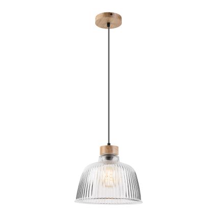 Hanglamp met kabel ASTA 1xE27/60W/230V, diam. 28 cm, eiken