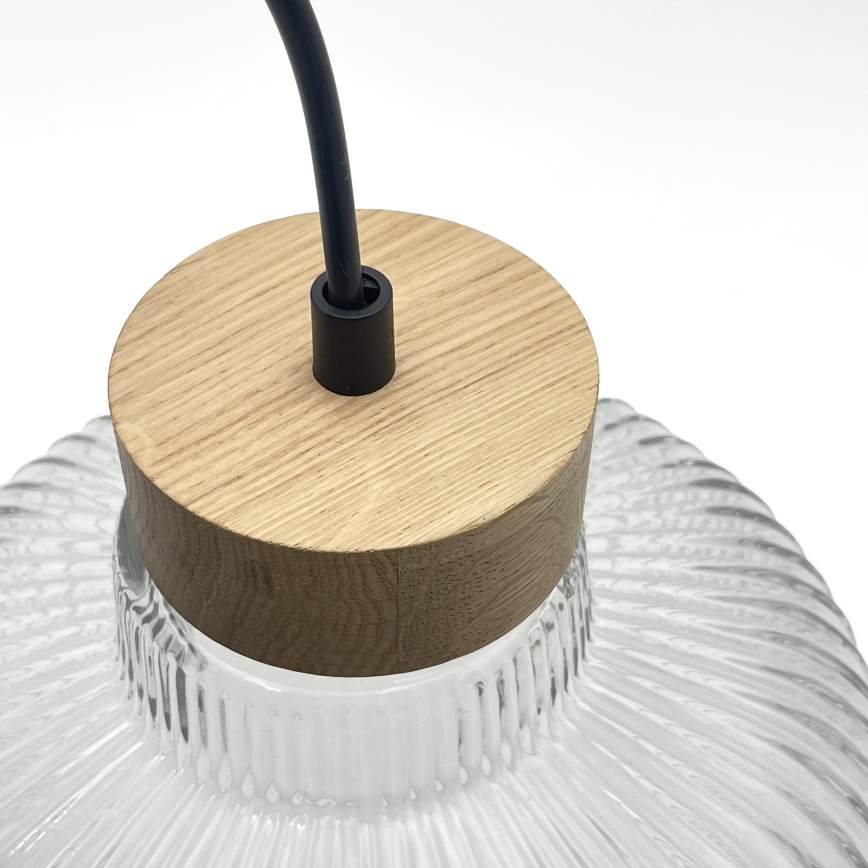 Hanglamp met kabel ASTA 1xE27/60W/230V, diam. 28 cm, eiken