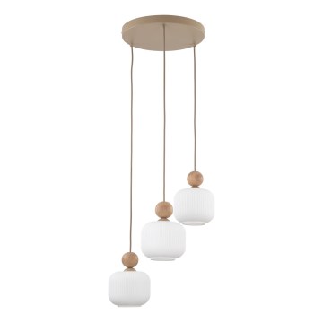 Hanglamp met kabel BALLO 3x E14/10W/230V beige