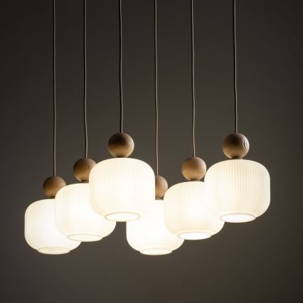 Hanglamp met kabel BALLO 6xE14/10W/230V beige