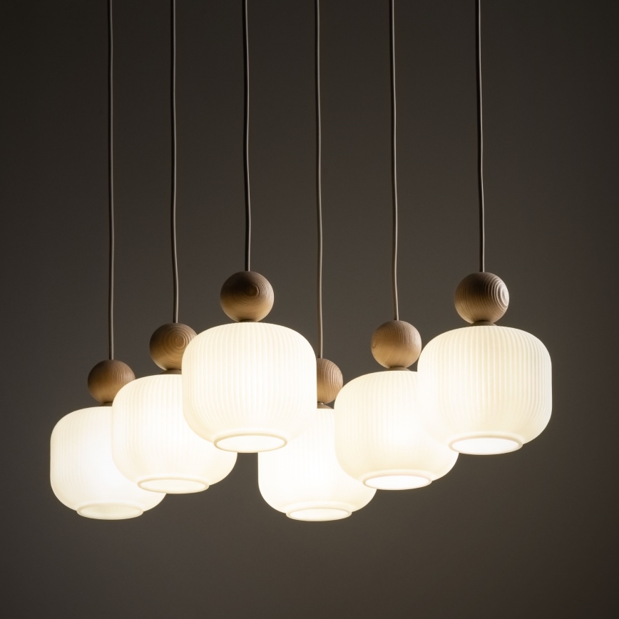 Hanglamp met kabel BALLO 6xE14/10W/230V beige