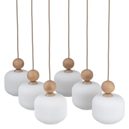Hanglamp met kabel BALLO 6xE14/10W/230V beige
