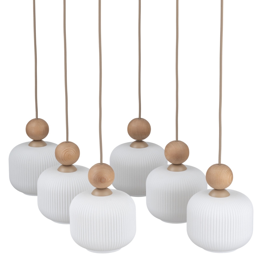 Hanglamp met kabel BALLO 6xE14/10W/230V beige