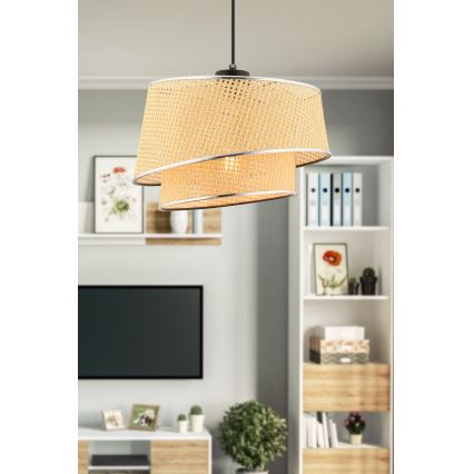 Hanglamp met kabel BARETTE 1xE27/60W/230V beige/glanzend chroom