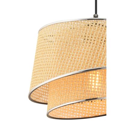 Hanglamp met kabel BARETTE 1xE27/60W/230V beige/glanzend chroom