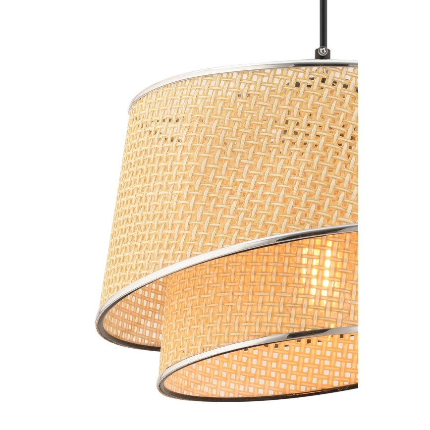 Hanglamp met kabel BARETTE 1xE27/60W/230V beige/glanzend chroom