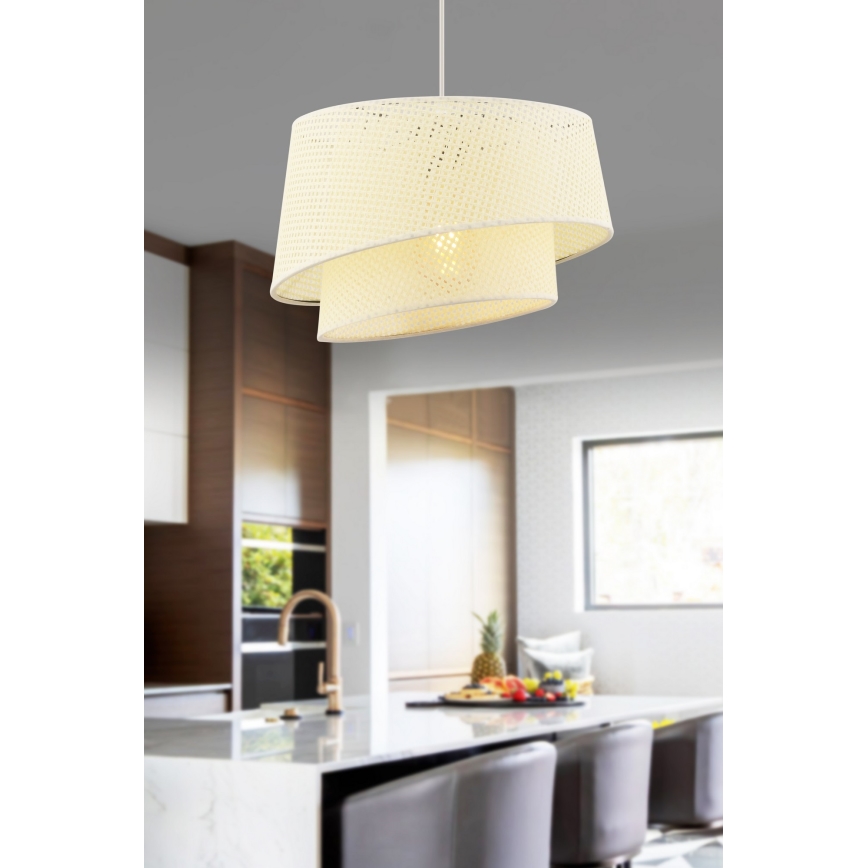 Hanglamp met kabel BARETTE 1xE27/60W/230V crème