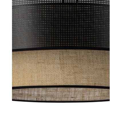 Hanglamp met kabel BORHO 1xE27/60W/230V Ø 50 cm zwart/jute
