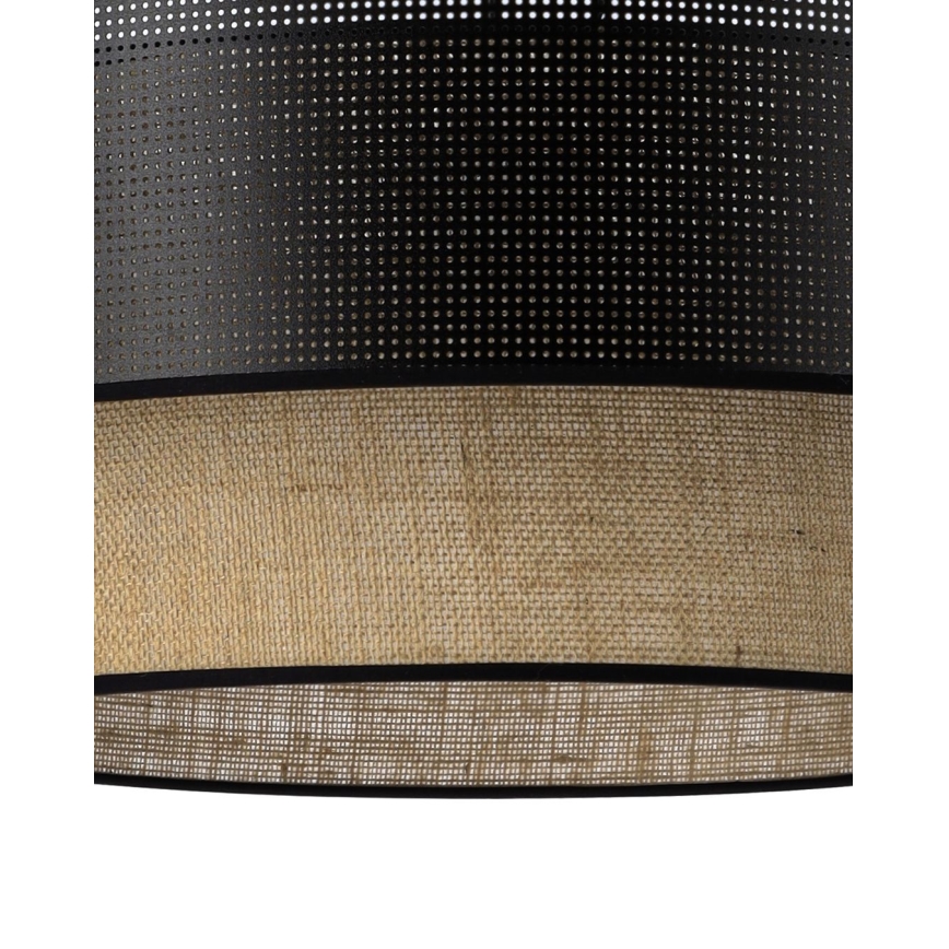 Hanglamp met kabel BORHO 1xE27/60W/230V Ø 50 cm zwart/jute