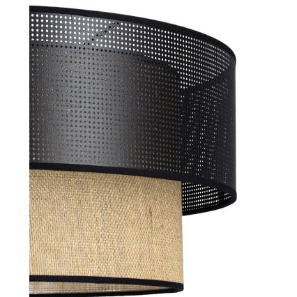 Hanglamp met kabel BORHO 1xE27/60W/230V Ø 50 cm zwart/jute