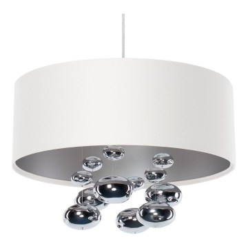 Hanglamp met kabel BUBBLE 1xE27/60W/230V Ø 50 cm wit