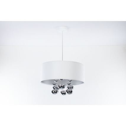 Hanglamp met kabel BUBBLE 1xE27/60W/230V Ø 50 cm wit