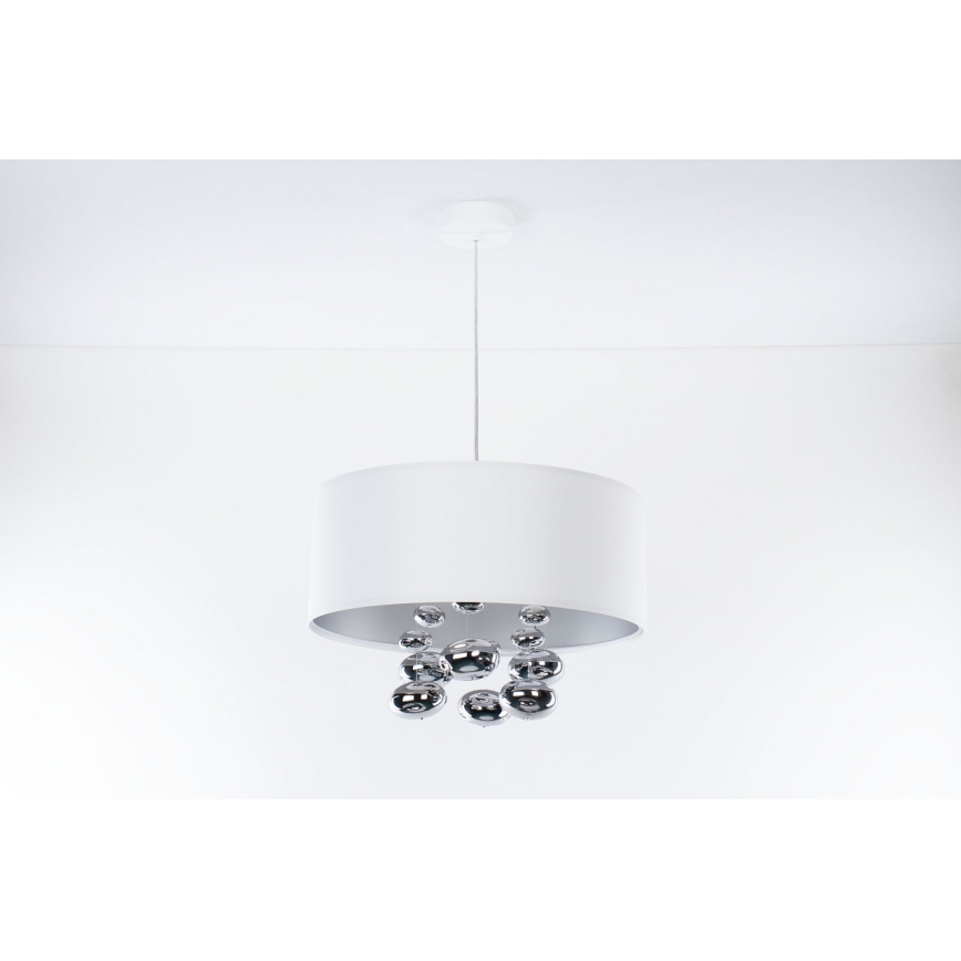 Hanglamp met kabel BUBBLE 1xE27/60W/230V Ø 50 cm wit