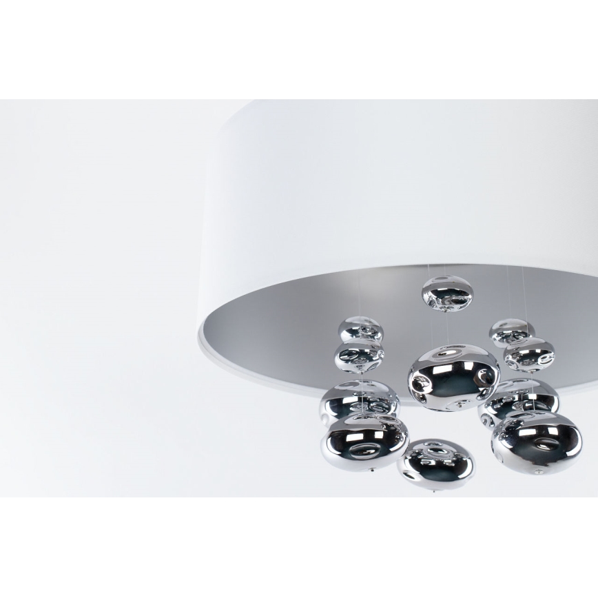 Hanglamp met kabel BUBBLE 1xE27/60W/230V Ø 50 cm wit