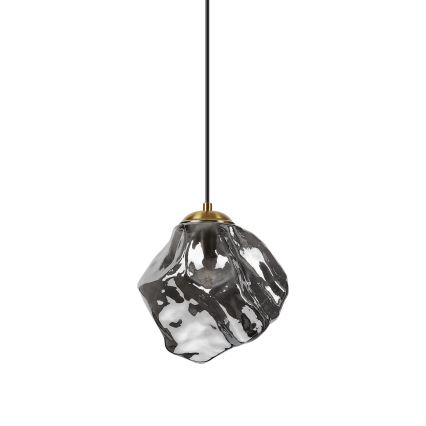 Hanglamp met kabel CRISTAL 1xE14/15W/230V messing/rookzwart