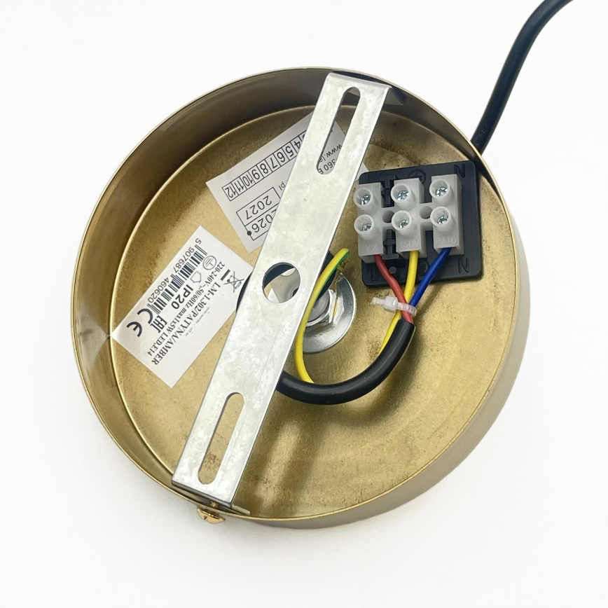 Hanglamp met kabel CRISTAL 1xE14/15W/230V messing/rookzwart