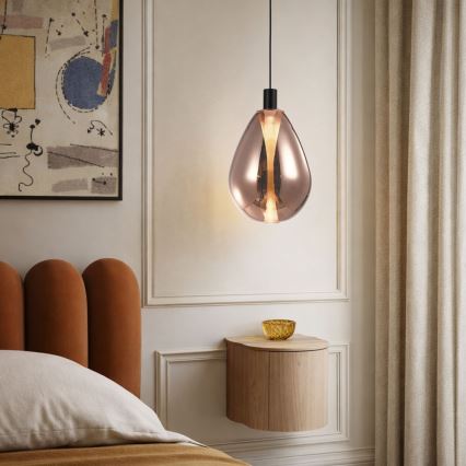Hanglamp met kabel DENSO 1xG9/5W/230V Ø 20 cm koper/zwart