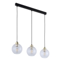 Hanglamp met kabel DEVON 3xE27/15W/230V zwart/helder