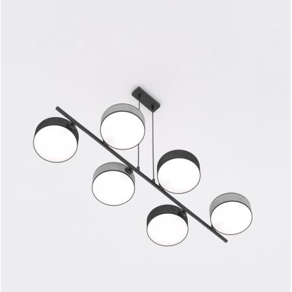 Hanglamp met kabel DRUMZ 6xE14/10W/230V zwart/grijs