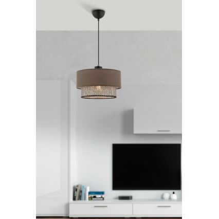 Hanglamp met kabel ECHO 1xE27/60W/230V bruin/grijs