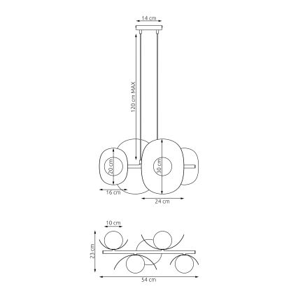 Hanglamp met kabel ELEMENTI 4xG9/8W/230V zwart