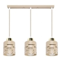 Hanglamp met kabel ELEN 3xE27/35W/230V beige/goud