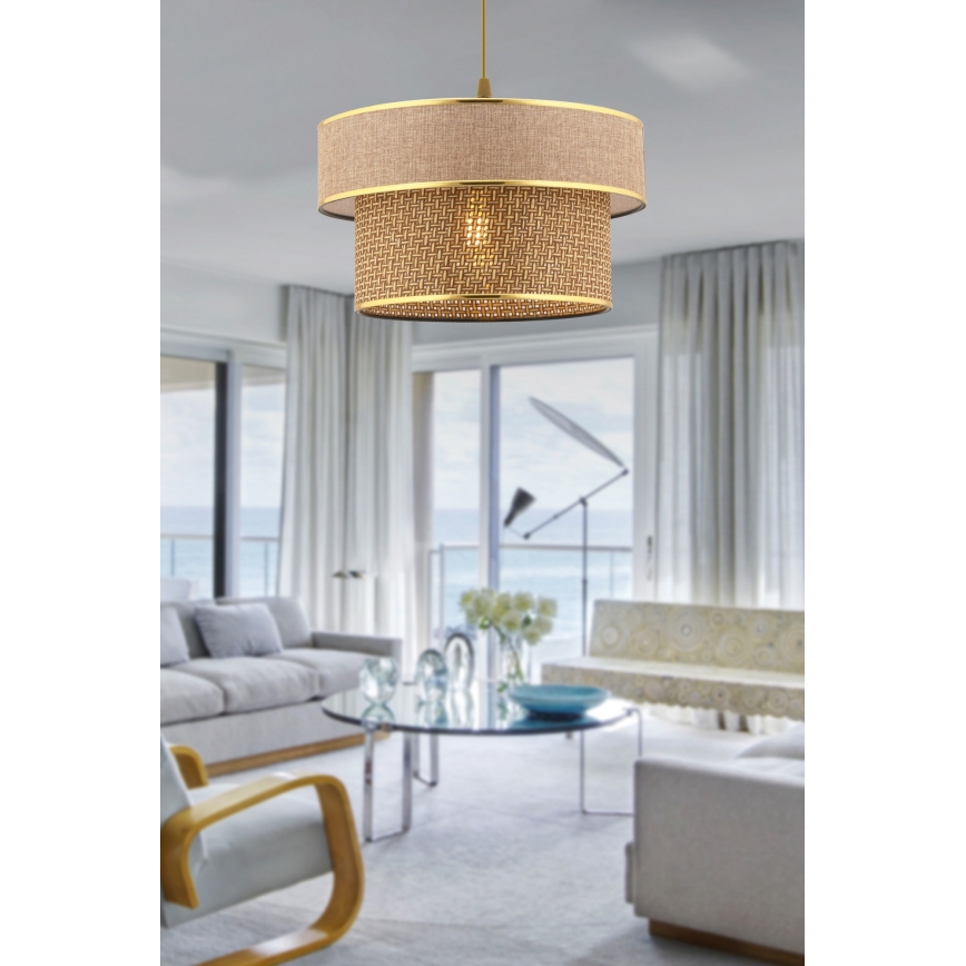 Hanglamp met kabel ERO 1xE27/60W/230V bruin/goud