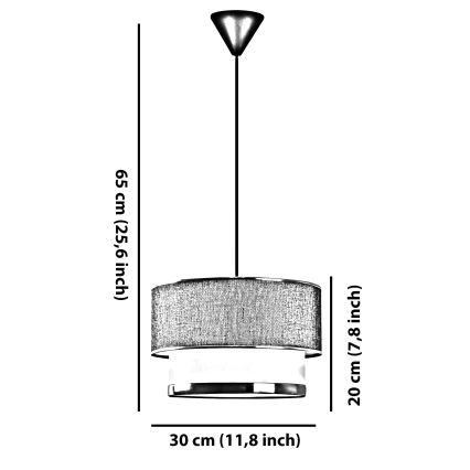 Hanglamp met kabel ERO 1xE27/60W/230V bruin/goud