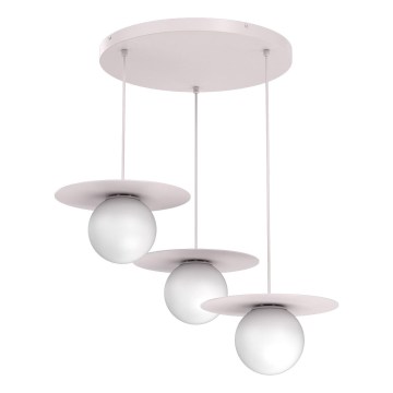 Hanglamp met kabel FLAT 3xE27/15W/230V crème