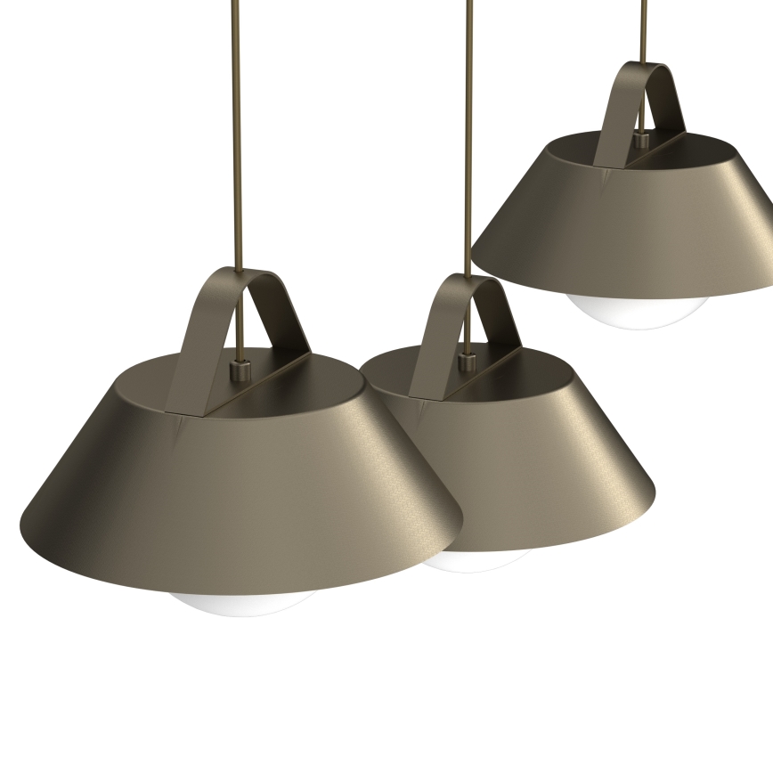Hanglamp met kabel FUNDA 3xE27/15W/230V bronskleurig
