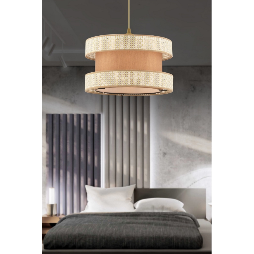 Hanglamp met kabel HALO 1xE27/60W/230V beige/crème