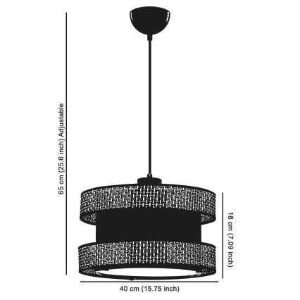 Hanglamp met kabel HALO 1xE27/60W/230V bruin/crème