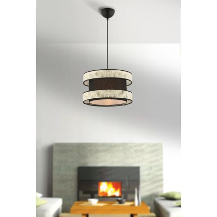 Hanglamp met kabel HALO 1xE27/60W/230V zwart/crème