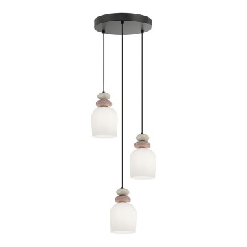 Hanglamp met kabel HILDA 3xE14/40W/230V zwart/bruin