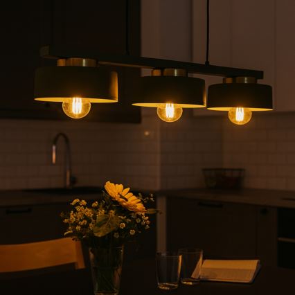 Hanglamp met kabel IGNIA 3xE27/60W/230V groen/goud