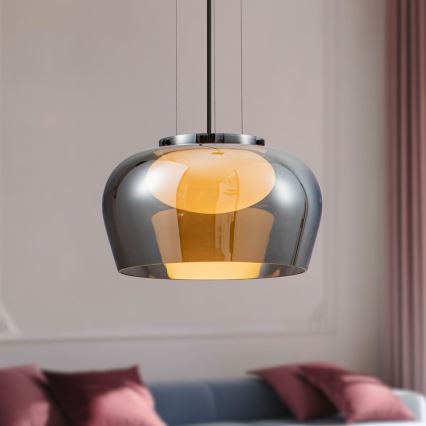 Hanglamp met kabel INSIEME 1xGX53/10W/230V Ø 35 cm rookzwart