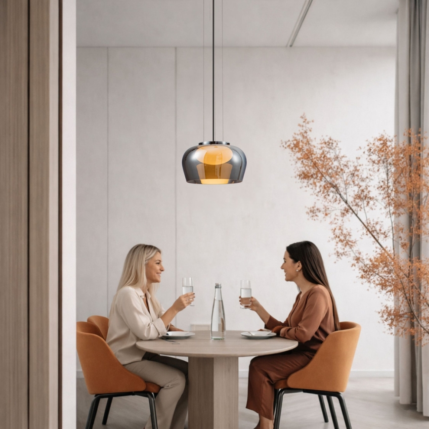 Hanglamp met kabel INSIEME 1xGX53/10W/230V Ø 35 cm rookzwart