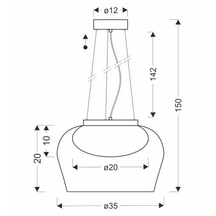 Hanglamp met kabel INSIEME 1xGX53/10W/230V Ø 35 cm rookzwart