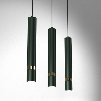 Hanglamp met kabel JOKER 3xGU10/25W/230V groen/goud