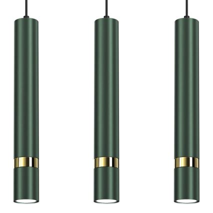 Hanglamp met kabel JOKER 3xGU10/25W/230V groen/goud