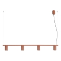Hanglamp met kabel KARBON 4x GU10/10W/230V oranje