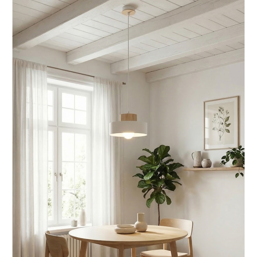Hanglamp met kabel KIVI 1xE27/15W/230V wit